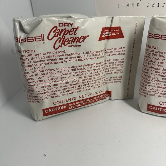 Vintage Lot of 2 Packs of Bissell Dry Carpet Cleaner Powder 10oz Each NOS - Picture 2 of 10